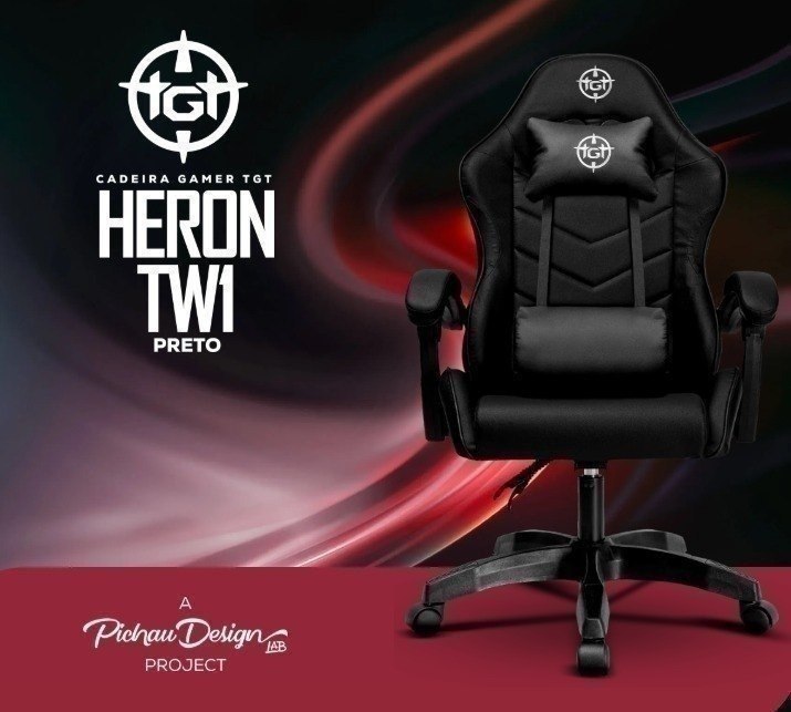Cadeira Gamer TGT Heron TW1, Preto, TGT-HRTW1-PRT