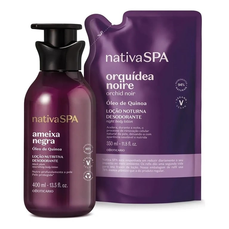 Combo Nativa Spa: Loção Corporal Ameixa Negra 400ml + Refil