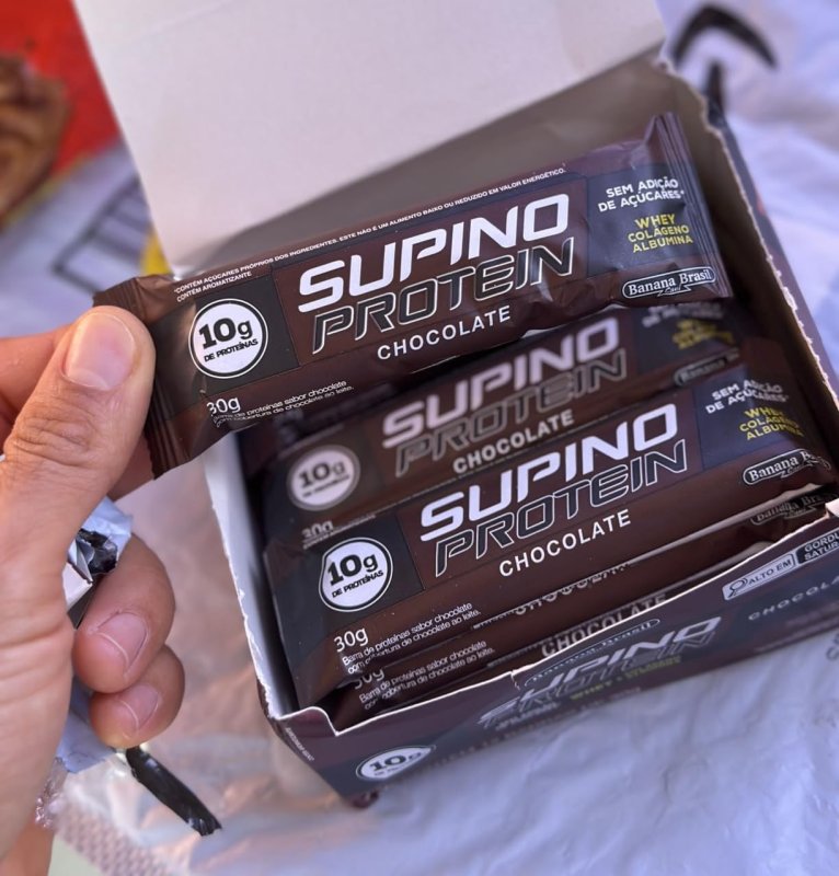 Banana Brasil Display Barra De Proteína Supino Protein Chocolate - 12 Und.