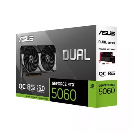 Placa de Vídeo NVIDIA GeForce ASUS RTX 5060 8GB Dual GDDR7 128 bits