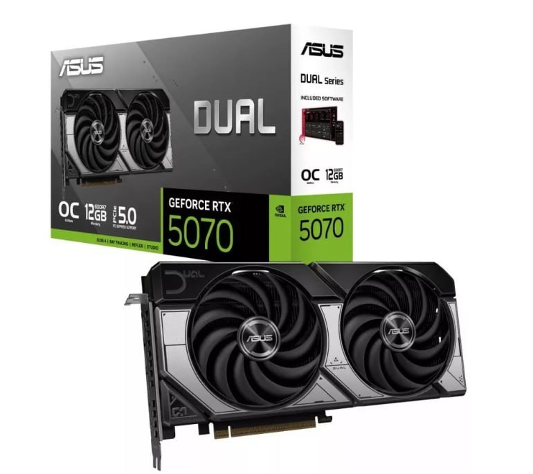 Placa de Video GeForce NVIDIA ASUS RTX 5070 12GB DUAL OC GDDR7 90YV0M17-M0NA00