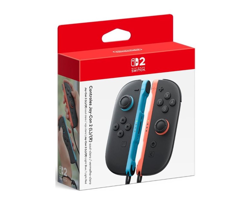 Nintendo Switch 2 Controles Joy-Con 2 Azul Claro e Vermelho Claro