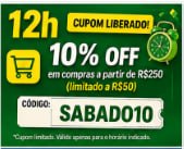 CUPOM LIBERADO: Ganhe 10% OFF em compras a partir de R$250