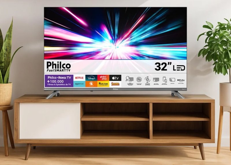 Smart Tv 32" Philco Roku TV Dolby Áudio HDR10 P32CRB