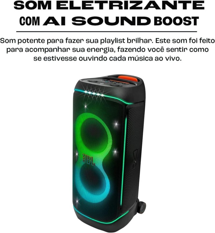 JBL PartyBox 720 - 800W RMS - Luzes IPX4 com Rodas