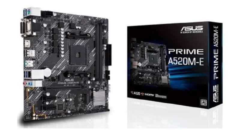 Placa-Mãe Asus Prime A520M-e, AMD AM4, Matx, DDR4