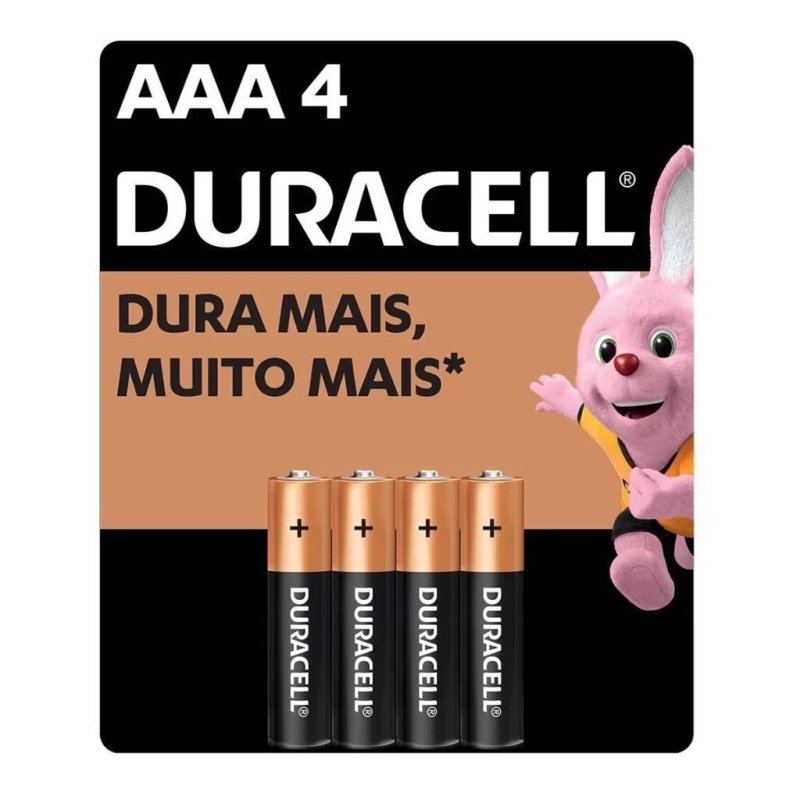 Pilha Duracell Alcalina AAA 4 Unidades