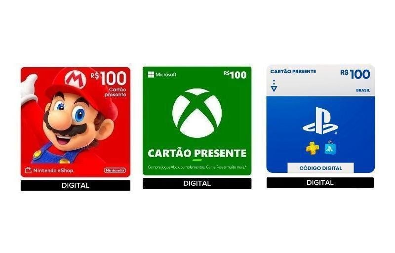 Gift Cards Nintendo, Xbox e PlayStation