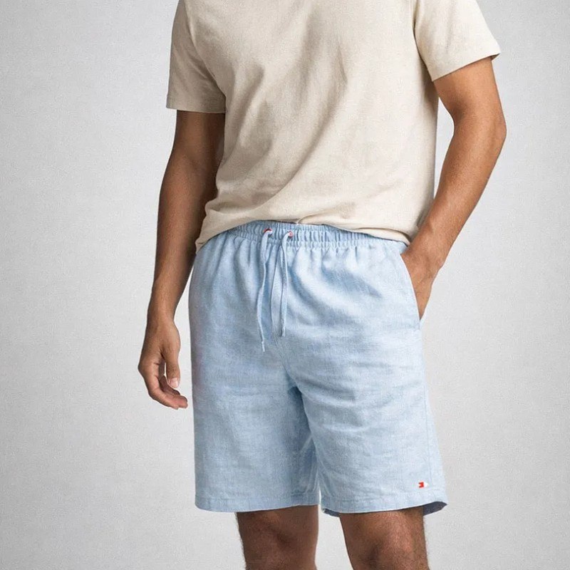 Shorts Linho Masculino Sandrini Casual Verão Confortável