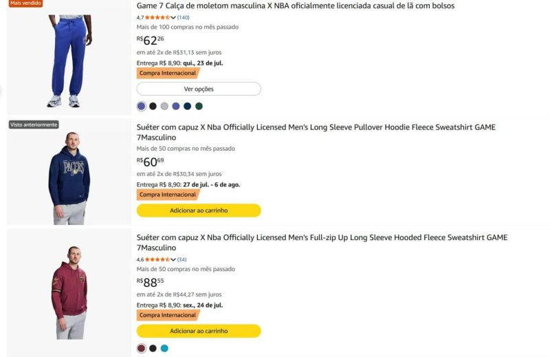 Roupas NBA Oficial com até 90% OFF