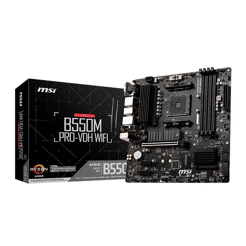 Placa Mãe MSI B550M PRO-VDH WIFI AM4/4xDDR4/HDMI/DisplayPort, VGA, M.2, USB 3.2