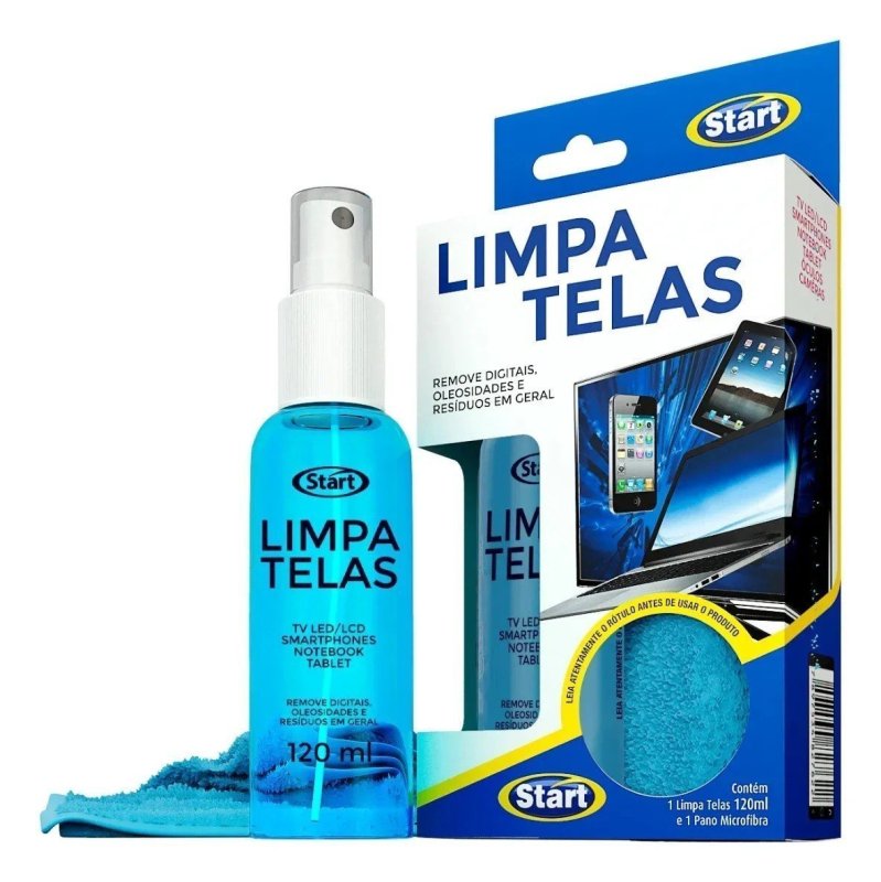 Limpa Telas Start 120ml com Pano Microfibra