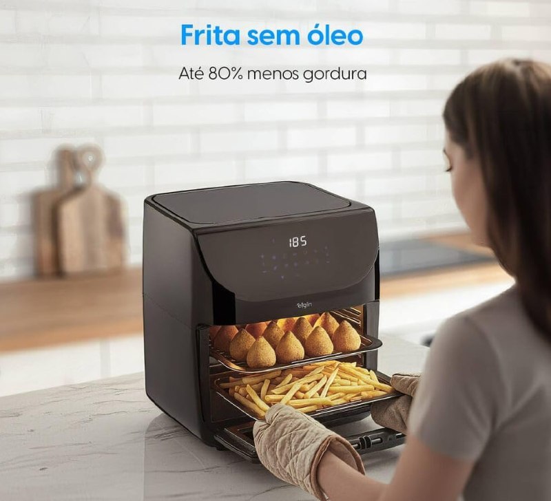 Fritadeira Air Fryer Family Oven Fry Elgin 12L 220V 1.900W 10 funções e Painel Digital