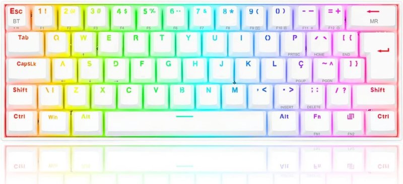 Redragon TECLADO MECANICO GAMER DRACONIC PRO RGB BRANCO SWITCH MARROM ABNT2