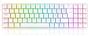 TECLADO MECÂNICO GAMER ASHE RGB BRANCO SWITCH RED MODELO K626-KB-W (PT-RED)