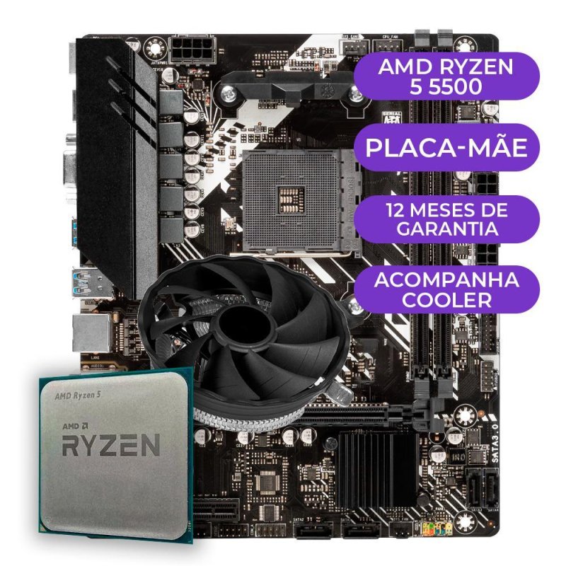 Kit Upgrade Gamer AMD Ryzen 5 5500 + B450m