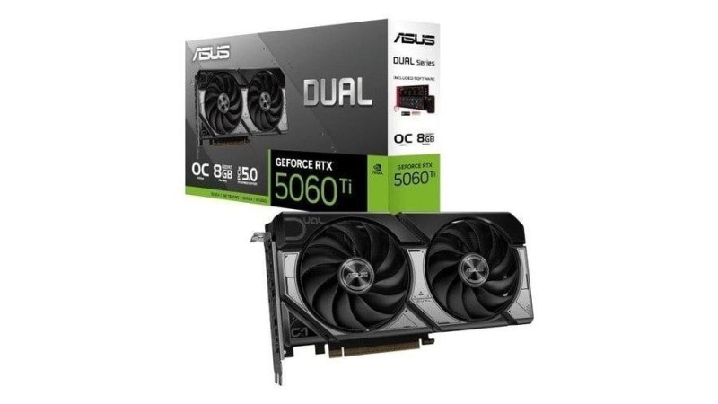 Placa de Video NVIDIA GeForce ASUS DUAL-RTX 5060 Ti, 8GB GDDR7, 128 Bits