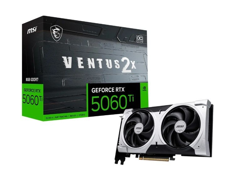 Placa De Vídeo MSI RTX 5060 Ti Ventus 2X OC Plus NVIDIA GeForce, 8GB