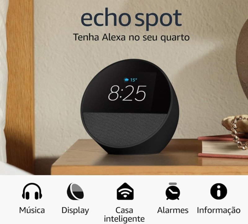 Echo Spot com Alexa (Geração mais recente)