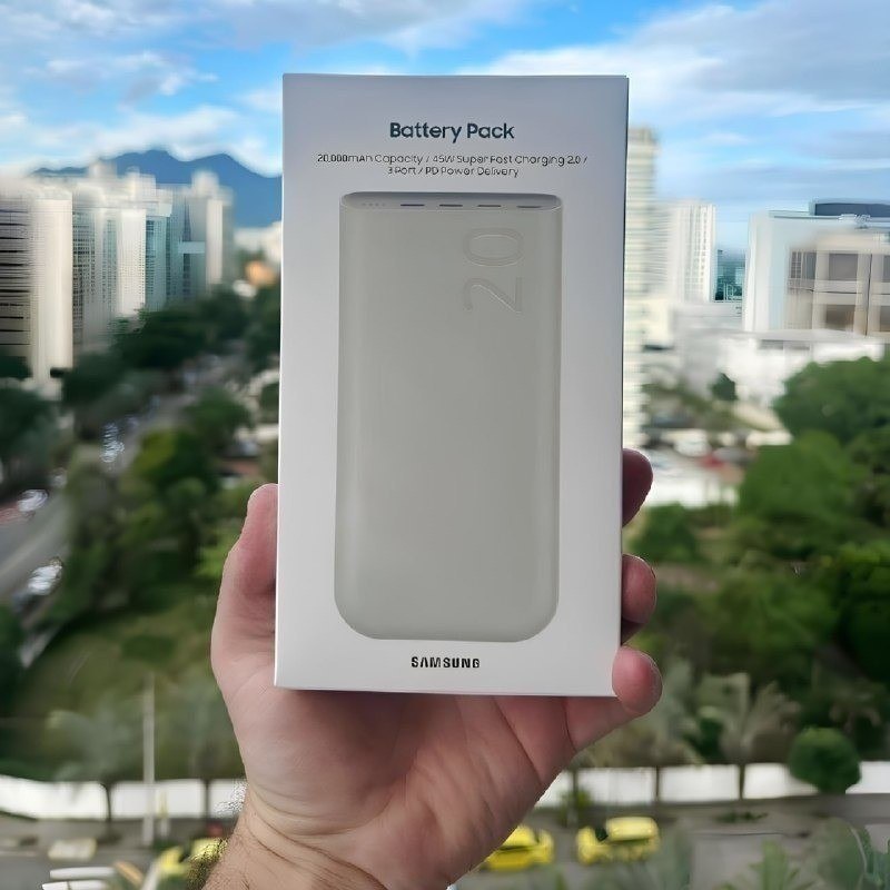 Bateria Samsung Carregador Portatil 3x USB-C 20000mAh Super Rapida 45W