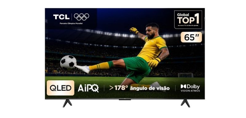 Smart TV TCL 65 Polegadas QLED 4K P7K WiFi Bluetooth Google TV HDR10+ Dolby Atmos Dolby Vision 65P7K