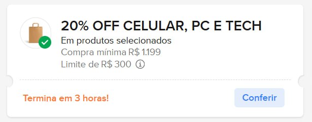 20% OFF em R$ 1199 no Mercado Livre