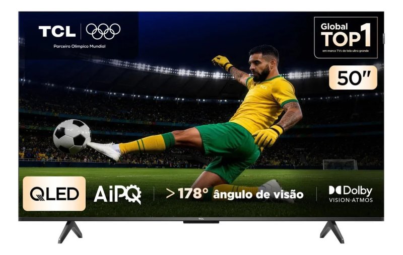 Smart TV TCL 50 Polegadas QLED 4K P7K WiFi Bluetooth Google TV
