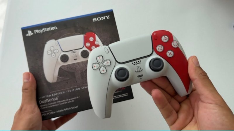 Controlador sem fio Dualsense God Of War Ed Limited Ps5 branco/vermelho + Frete Grátis