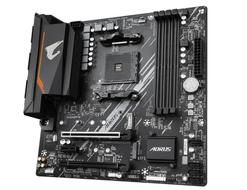 Placa Mãe Gigabyte B550M AORUS ELITE (AM4/DDR4/HDMI/M.2(PCIe,NVMe,SATA3)/VRM Solution/USB3.2)