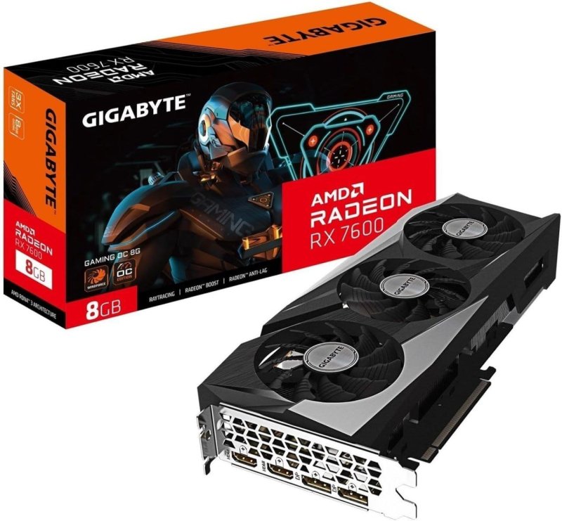 Placa de Video Gigabyte RX 7600 Gaming OC, 8gb, GDDR6 - GV-R76GAMING-OC-8GD