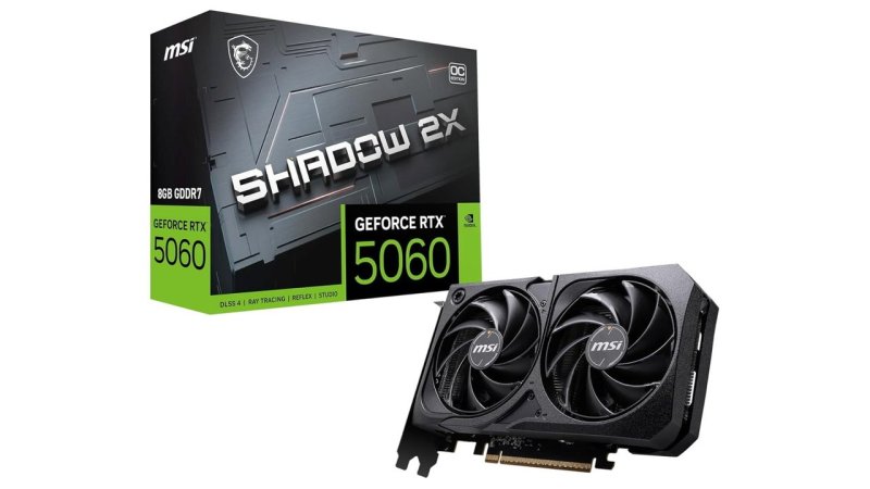 Placa de Video MSI RTX 5060 Shadow 2X OC, 8GB, GDDR7-912-V537-037
