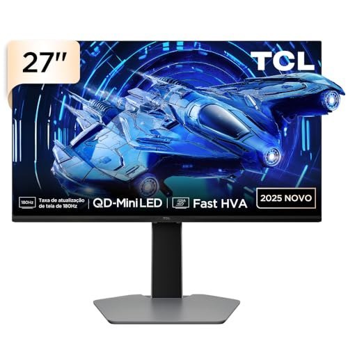 Monitor Gamer TCL, 27G64, QHD 16:9, 27" QD Mini LED,180 Hz, HDR 600 nits, 1ms, Gama de Cores 96%