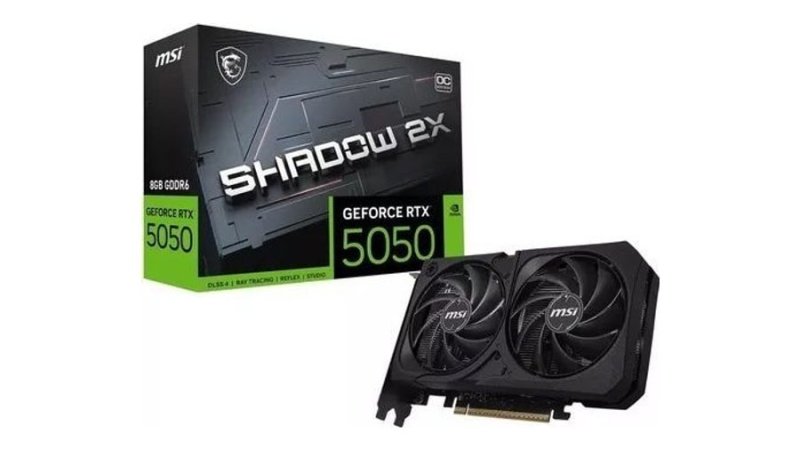 Placa de Vídeo NVIDIA GeForce MSI RTX5050 8GB Shadow GDRR6