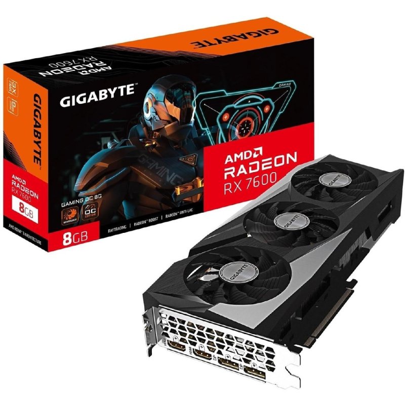 Placa de Video Gigabyte RX 7600, 8GB, GDDR6 Gaming OC, Gv-R76GAMING-OC-8GD