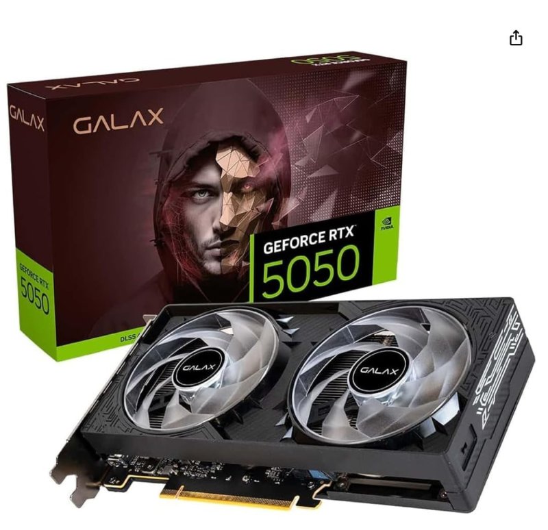 GPU NV RTX5050 8GB BLACK GF 1-CLICK OC TECLAB LITE 128BITS GDDR6 GALAX