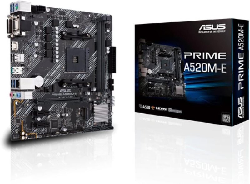 Placa-Mãe Asus Prime A520M-e, AMD AM4, Matx, DDR4