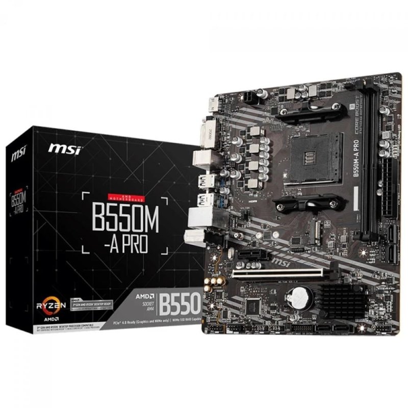 Placa Mãe MSI B550M-A PRO - AMD Ryzen AM4 - DDR4 - Matx - M.2 - Hdmi/dvi
