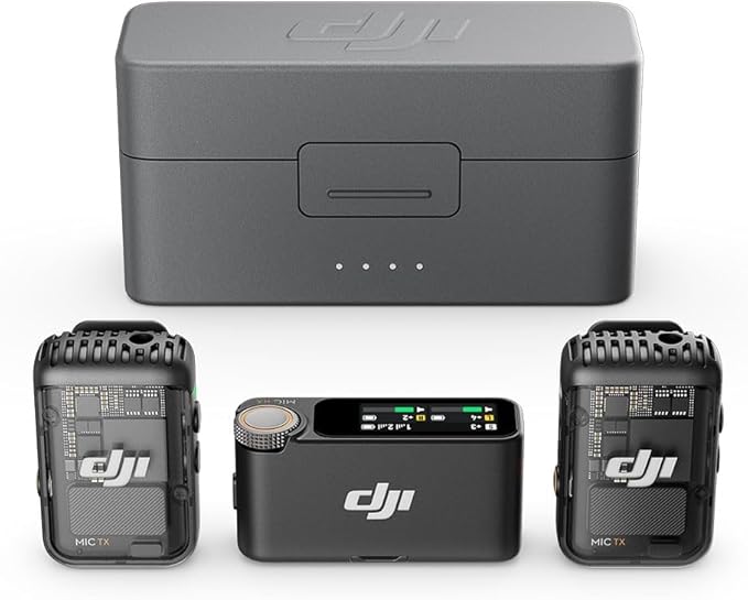 Microfone DJI Mic 2 (2 TX Microfone + 1 RX Receptor + 1 Case de carregamento) BR - DJI116