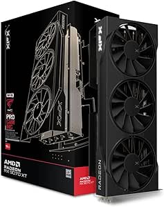 Placa de Vídeo XFX Swift AMD Radeon RX 9070XT Triple Fan Gaming Edition 16GB GDDR6, preta
