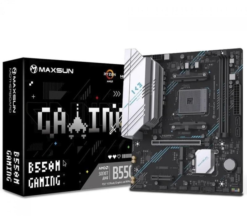 Placa Mãe MAXSUN MS-B550M Gaming WIFI, Chipset B550, AMD AM4, mATX, DDR4