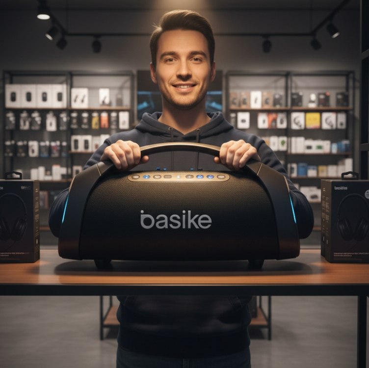 Basike Caixa De Som Bluetooth 300w Boombox TWS 40hz - 20khz Bass Boost
