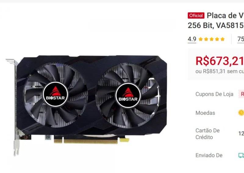 Placa de Vídeo Biostar AMD Radeon RX 580 2048SP, 8GB