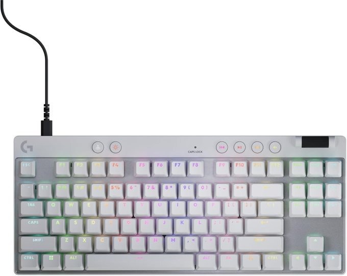 Teclado sem fio Logitech G PRO X TKL RAPID (Branco) - Hall Effect