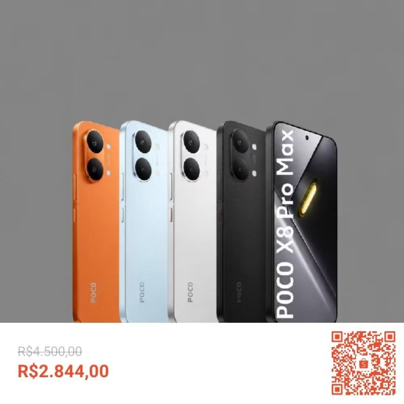 CELULAR XIAOMI POCO X8 PRO MAX 5G NFC 256GB OU 512GB VERSÃO GLOBAL FONTE ULTRA RAPIDA