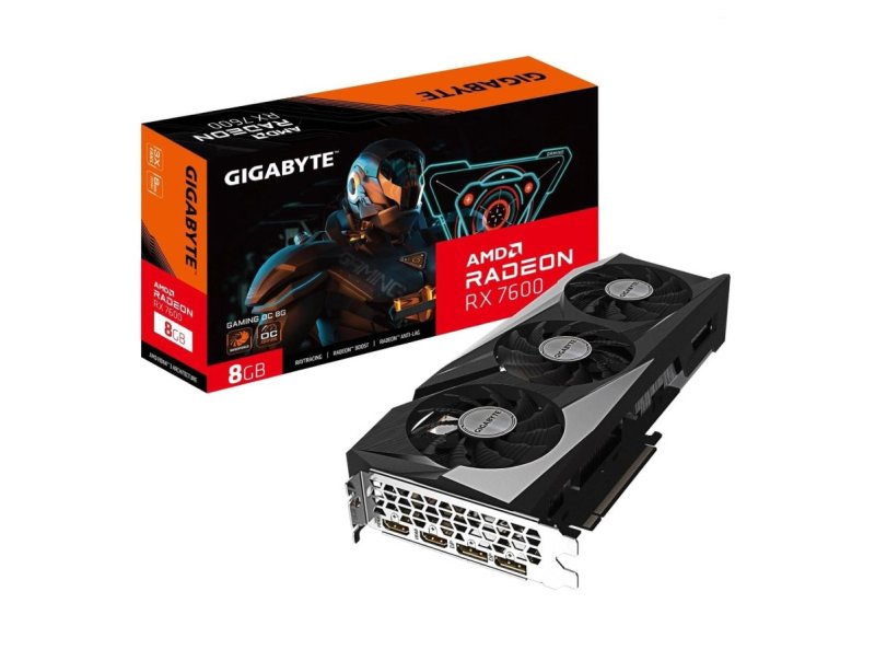 Placa de Video Gigabyte RX 7600 Gaming OC, 8gb, GDDR6