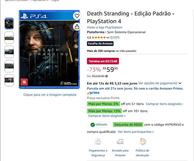 Jogos mídia física em promoção - Últimas horas de Prime Day
