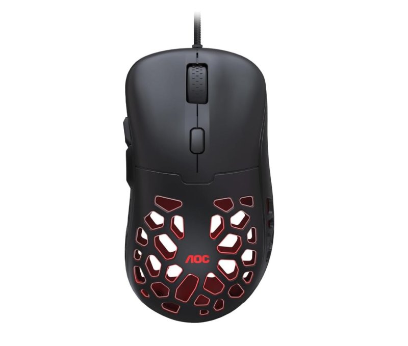 Mouse Gamer AOC GM510 ULTRALEVE 58g 16.000 DPI Pixart 3389 RGB 6 botões Macro Manager