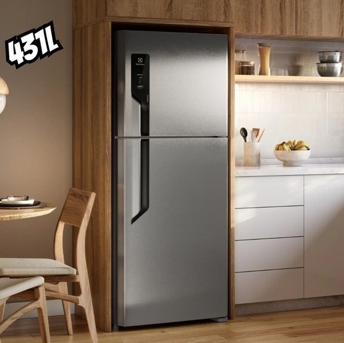 Geladeira Electrolux Frost Free 431L Efficient AutoSense Duplex Inox Look (TF70S) 110v