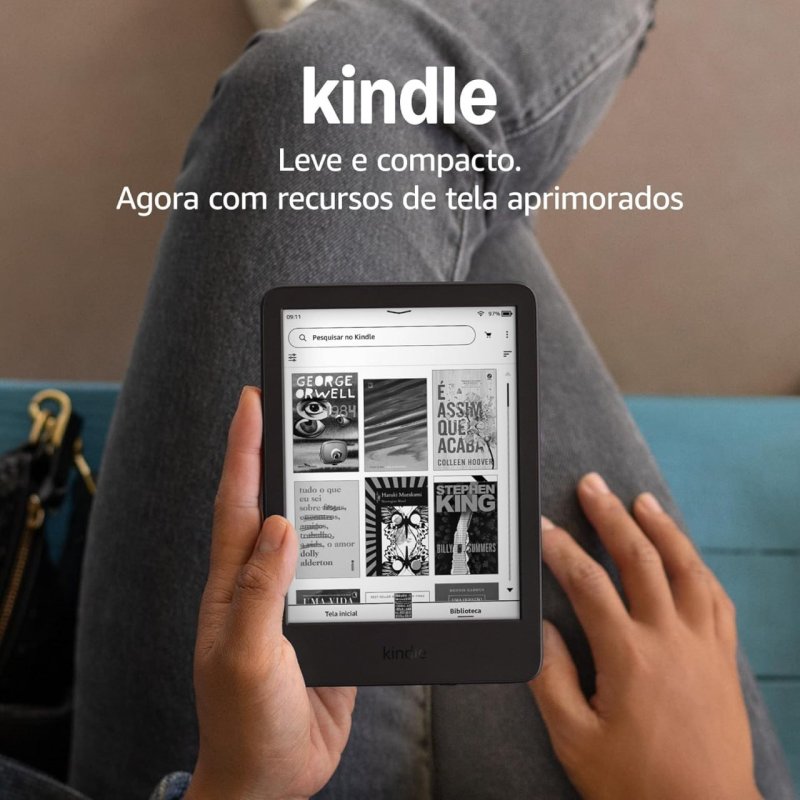 Kindle 16GB - Tela Antirreflexo, Luz Frontal, Bateria Longa - Preto