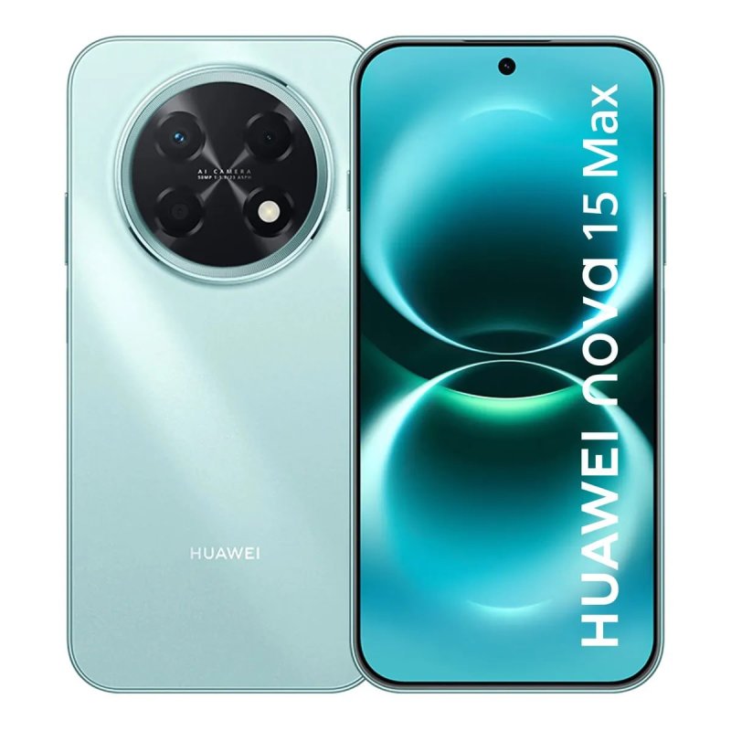Huawei Nova 15 Max 256GB 8GB RAM - Câmera 50MP RYYB - Tela OLED - Ciano Lago